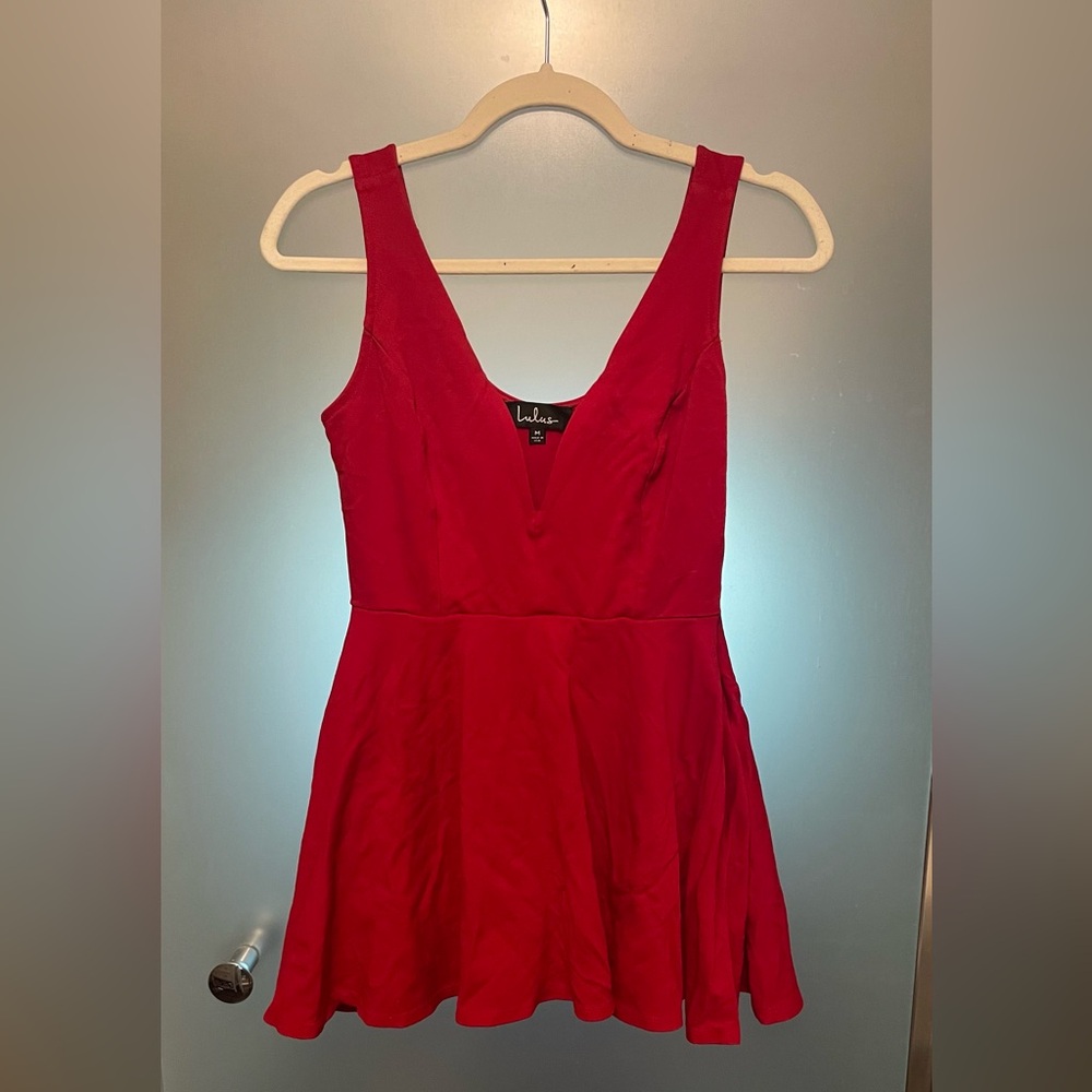 Lulus Red v-neck romper